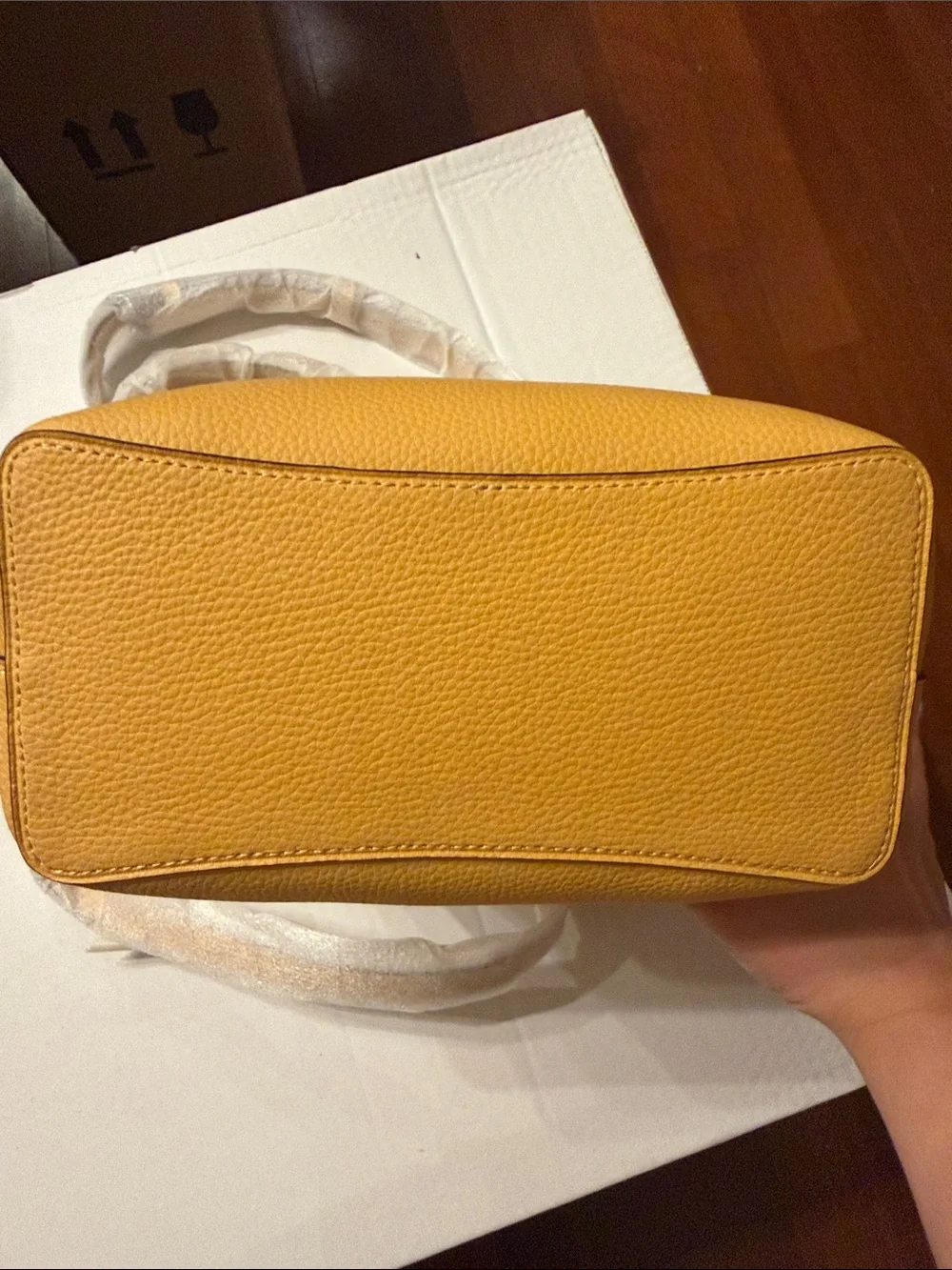 Coach Pebbled Leather Crossbody Bag - Mustard Yellow